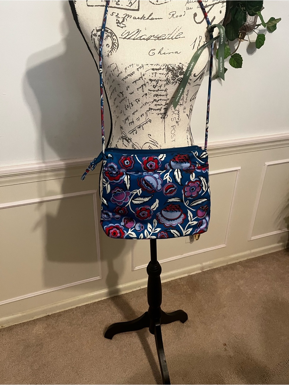 Vera Bradley Floral Crossbody Bag - Blue Floral Print